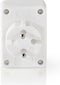 Nedis Stopcontact-Splitter - Type-F (CEE 7/7) - 250 V AC 50 Hz - Frans / Type-C (CEE 7/16) - 250 V AC 50/60 Hz - 2.5 A - 1700 W - Wit