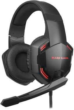 Mars Gaming MHX PRO 7.1 - Gaming Headset met Microfoon - Ruisonderdrukking LED Verlichting - Zwart