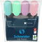 Schneider tekstmarker - Job pastel - assorti 4 stuks - beitelpunt - markeerstift - S-115098