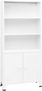 vidaXL - Boekenkast - industrieel - 80x32x180 - cm - staal - wit