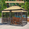 Merkloos - Verstelbaar muggennet - Insectenbescherming voor parasols 250-300 cm - Zwart/beige
