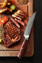 KitchenMonster® Steakmes Damascus 23.5 cm - Steakmessen van 67 lagen Damascus Staal met Rozenhout Handvat