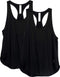 Dames Tanktop Sporttop Racerback Fitness Yoga Mouwloze Shirts, 2-Pack