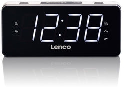 Lenco CR-18 - PLL FM Klokradio - Dubbele alarmfunctie met snooze - Aluminium/Zwart
