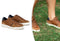 Milanoro - Lederen herensneakers - Comfortabel en stijlvol - Cognac - Maat 46