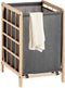 Kipit Wasmand Woodbox - met opvang waszak - 50 liter compartiment - 40 x 33 x 60 cm