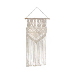 Mica - Muurhanger - Geometrisch geknoopt - Wit - 40x80 cm