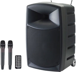 Audiophony CR12A-COMBO - Bluetooth speaker - USB/SD speler en 2 UHF microfoons - Zwart