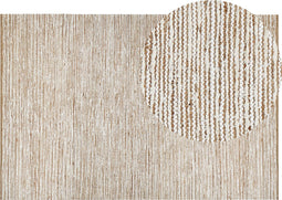 BARKHAN - Vloerkleed - Beige/wit - 200 x 300 cm - Katoen