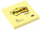 Memoblok 3M Post-it 654 76x76mm geel - 12 stuks