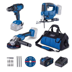 SCHEPPACH C-JAD Set L - 3-Tool Pack met 4AH Accu en Lader - Inclusief Accessoires en Tas (1 pack)