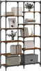 vidaXL - Boekenrek - 100x32x170 - cm - bewerkt - hout - en - ijzer - gerookt - eiken