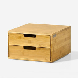 SoBuy FRG82-N - Capsulehouder - 2 Lades - Bamboe - 30 x 18 x 31 cm