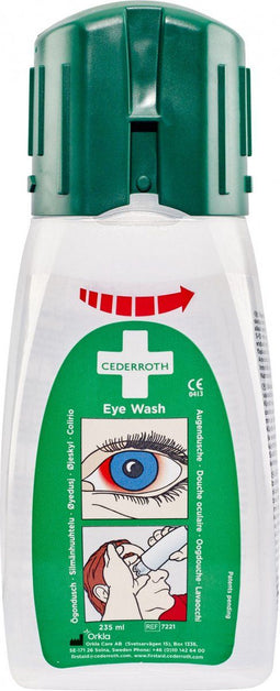 Cederroth - Oogspoelfles 235 ml - Handig zakformaat - Neutraliseert zuur- en alkalispatten