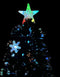 vidaXL - Kerstboom - met - LED-sneeuwvlokken - 150 - cm - glasvezel - zwart