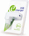 Gembird EG-UC2A-02-W - USB Thuislader - 2,1A - Wit