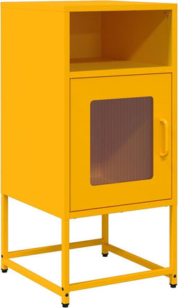 vidaXL - Nachtkastje - 36x39x78 - cm - koudgewalst - staal - mosterdgeel