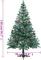 vidaXL - Kunstkerstboom - met - verlichting - ballen - sneeuw - dennenappel - 150 - cm