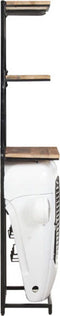 vidaXL - Wijnkast - tractor - 49x31x172 - cm - ruw - mangohout - wit