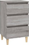 vidaXL - Nachtkastje - 40x35x70 - cm - bewerkt - hout - grijs - sonoma - eikenkleurig