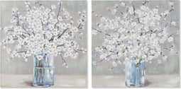 Schilderij Home ESPRIT Shabby Chic Vaas 80 x 3 x 80 cm (2 Stuks)
