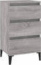 vidaXL - Nachtkastje - 40x35x70 - cm - bewerkt - hout - grijs - sonoma - eikenkleurig