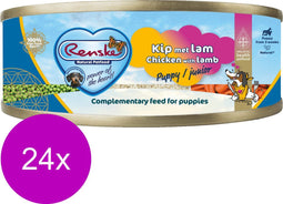 Renske - Vers Gestoomd Complete Menu Puppy Kip - Lam 95 gr (24 stuks)