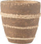 J-Line bloempot Gevlochten - cement - bruin - medium - 2 stuks - Ø 15 cm