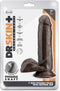 Blush Dildo Love Toy Dr. Skin Plus 7 Inch Posable Dildo With Balls Chocolate Bruin