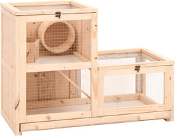 vidaXL - Hamsterkooi - 81x40x60 - cm - massief - vurenhout