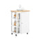 SoBuy FKW75-WN - Buffetkast - Wielen en 3 planken - Wit