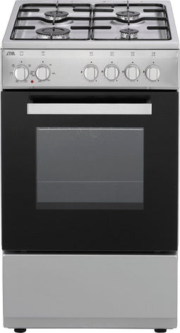 ETNA FGV350RVS - Gas/elektro fornuis - 4-pits - 50 cm RVS