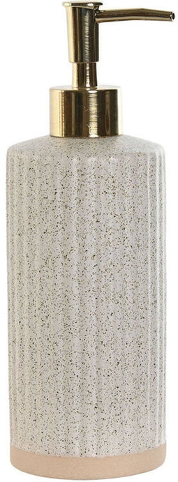 Zeepdispenser Home ESPRIT Beige Gouden Keramiek Mat 8 x 7 x 21 cm