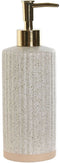 Zeepdispenser Home ESPRIT Beige Gouden Keramiek Mat 8 x 7 x 21 cm