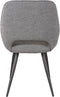 LABEL51 Fer Eetkamerstoel - Grijs - Stof - Black Frame - Stoel - Normale eetkamerstoel
