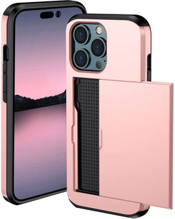 imoshion Hoesje Geschikt voor iPhone 14 Pro Hoesje - Ruimte voor 2 pasjes - imoshion Backcover met pasjeshouder - Rosé Goud