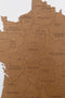 MiMi Innovations® Luxe Houten Landkaart - Muurdecoratie – France - 85x70 cm/33.5x27.6 inch - Bruin