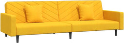 vidaXL - Slaapbank - 2-zits - met - 2 - kussens - fluweel - geel