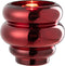J-Line theelichthouder/vaas Cléa - glas - donkerrood - Ø 20 cm