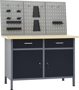 vidaXL - Werkbank - met - 3 - wandpanelen