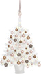 vidaXL - Kunstkerstboom - met - verlichting - en - kerstballen - 65 - cm - wit