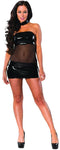 Wetlook strapless mini jurk - XL