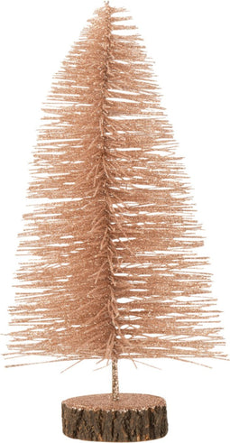 J-Line decoratie Kerstboom - kunststof - roze - small