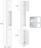 SoBuy BZR34-II-W - Hoge Badkamerkast - Waterbestendig met Verstelbare Planken en Lade - Wit 20x20x180cm