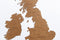 MiMi Innovations® Luxe Houten Landkaart - Muurdecoratie - United Kingdom and Republic of Ireland - 106x61 cm/41.7x24 inch - Bruin