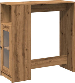 vidaXL - Bartafel - met - rekken - 101x40x103,5 - cm - hout - artisanaal - eikenkleur