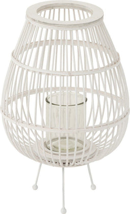 J-Line lantaarn Daya - hout - wit - small