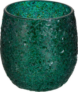 J-Line kaarsenhouder Tom - glas - groen - small - 2 stuks