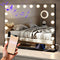 Mirlux Hollywood Spiegel 80x60CM - 18 LED-lampen - Bluetooth Speakers - Dimbaar - Zwart