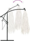 vidaXL - Parasol - met - stalen - paal - 290x290x238 - cm - wit